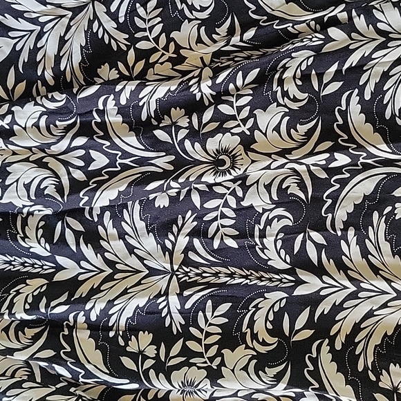 SALE NWT Croft & Barrow Black Deco Palm Print Skirt Tropical Floral Rayon PXS - Picture 6 of 12